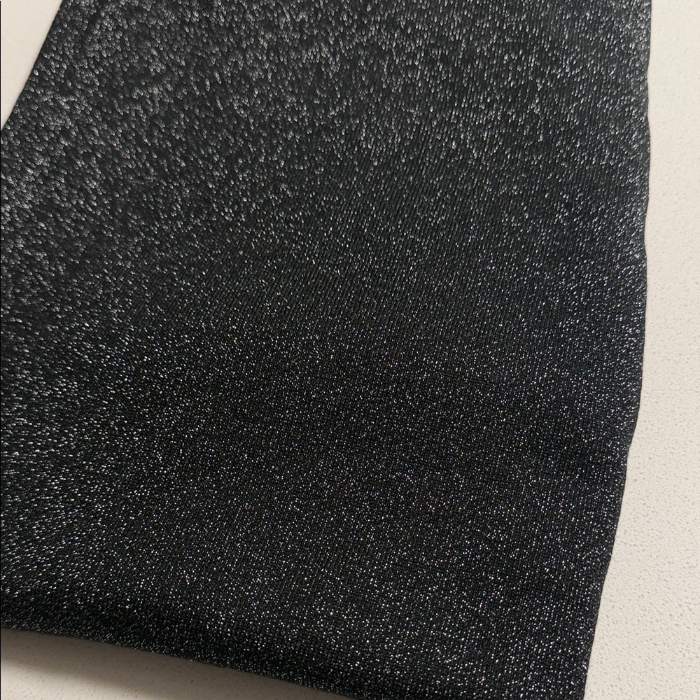 Eileen Fisher Black Shimmer Metallic Merino Wool Blend Wrap - Picture 7 of 8